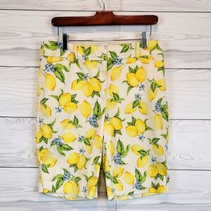 Talbots Perfect Short Lemon Print Women's  Size 6